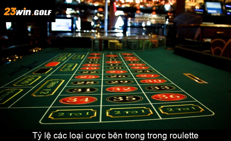 Tỷ lệ các loại cược bên trong trong roulette